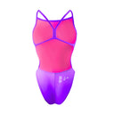 Costume intero donna da allenamento NEW YORK 002NF - Viola, vista posteriore