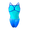 Costume intero donna da allenamento NEW YORK 004NF - Turchese, vista posteriore