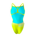Costume intero donna da allenamento NEW YORK 005NF - Giallo, vista posteriore