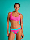 Slip bikini donna da mare Big Sur L02BI - Fucsia fluo, vista frontale