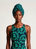 Turbante Sahara 49SF — Blu logo menta