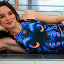 Costume intero donna da allenamento Pinup 447PF - Quarzo