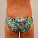 Slip da nuoto uomo da allenamento H2OTTO 387HF - Teschi Mex vista 3 — costume da nuoto uomo, BONESWIMMER Made in Italy