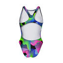 Costume intero bambina da allenamento PINUP 506PF - Waves, vista posteriore