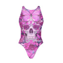 Costume intero bambina da allenamento Pinup 552P - Teschio Farfalla