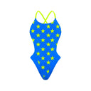 Costume intero bambina da mare Alte L022AF - Turchese Stelle Gialle