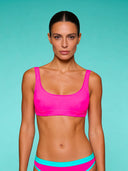 Top bikini donna da mare Hawaii L02HA - Fucsia fluo, vista frontale