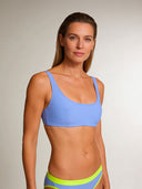Top bikini donna da mare Hawaii L01HA - Indaco, vista frontale