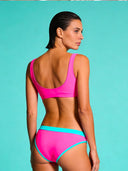 Top bikini donna da mare Hawaii L02HA - Fucsia fluo, vista posteriore