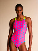 Dames trainingsbadpak IBIZA 245IF - Fuchsia blauwe ster