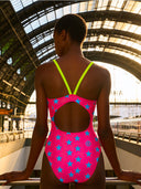Dames trainingsbadpak IBIZA 245IF - Fuchsia blauwe ster