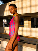 Dames trainingsbadpak IBIZA 245IF - Fuchsia blauwe ster