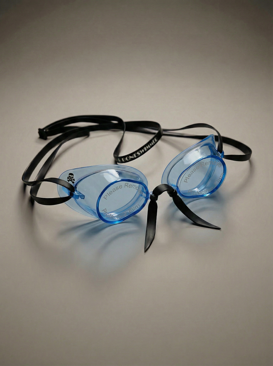 Zweedse zwembril met siliconen Soft Frame — Lichtblauw