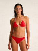 Slip bikini donna da mare Papeete L03PA - Rosso fluo, vista frontale