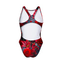 Costume intero donna da allenamento Pinup 520P - Teschio Cremisi