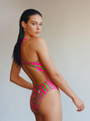 Dames trainingsbadpak PINUP 564PF - Acid strepen