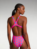 Dames trainingsbadpak PINUP 556PF - Fuchsia blauwe ster