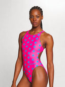 Dames trainingsbadpak PINUP 556PF - Fuchsia blauwe ster