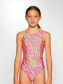 Meisjes trainingsbadpak PINUP 564PF - Acid strepen