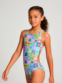 Meisjes trainingsbadpak PINUP 558PF - Pop squares