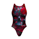 Costume intero bambina da allenamento Pinup 520P - Teschio Cremisi