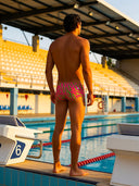 Heren zwembroek met pijp voor training UCLA 268UF - Acid stripes