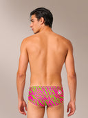 Heren zwembroek met pijp voor training UCLA 268UF - Acid stripes