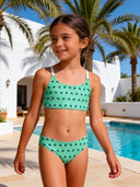 Bikini bambina da mare Waikiki L036WAF - Palme, vista frontale