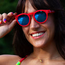 Occhiali Da Sole Tondi - Rosso