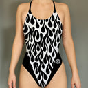 Costume intero donna da mare Alte L032A - Fiamma Bianca